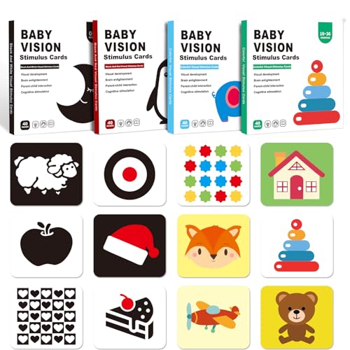 BoloShine Baby Kontrastkarten Spielzeug 0-36 Monate, Buntes Kontrastbuch Babyspielzeug, Montessori Sensorik Toys Neugeborene Babys Visuelle Stimulation Geschenk für Jungen Mädchen 1 2 Jahre von BoloShine