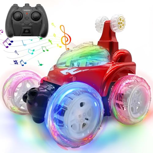 BoloShine Ferngesteuertes Auto mit LED Licht, USB-Aufladung RC Stunt Auto 360° Flips, MonsterTruck Offroad Spielzeug Weihnachten Geburtstags Geschenke für Mädche Jungen Kinder(Batterie Inbegriffen) von BoloShine
