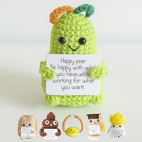 BoloShine Pocket Hug Positive Birne, Mini-Plüsch Figuren Lustige Puppe, Kreative Strickwolle Glücksbringer, Geburtstagsgeschenk Lustig Geschenk für Frauen Männer Familie und Freunde BoloShine Pocket Hug Positive Birne, Mini-Plüsch Figuren Lustige Puppe, Kreative Strickwolle Glücksbringer, Geburtstagsgeschenk Lustig Geschenk für Frauen Männer Familie und Freunde von BoloShine
