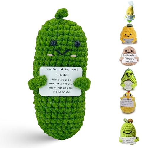 BoloShine Positive Gurke Puppe, Mini-Plüsch Pocket Hug Geschenke, Lustige Kleine Geschenke, Kreative Strickwolle Gurke Geburtstagsgeschenk für Paare, Familien, Freunde, Patienten BoloShine Positive Gurke Puppe, Mini-Plüsch Pocket Hug Geschenke, Lustige Kleine Geschenke, Kreative Strickwolle Gurke Geburtstagsgeschenk für Paare, Familien, Freunde, Patienten von BoloShine
