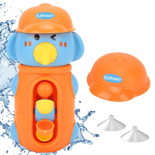 Boloshine Badespielzeug für Baby 18+ Monate, Babybadewanne Ente Badewasser Auto Spielzeug, Spaß Badesprinkler Spielzeug mit Wasserrad & Saugnäpfe für Jungen Mädchen (Elefant) von BoloShine