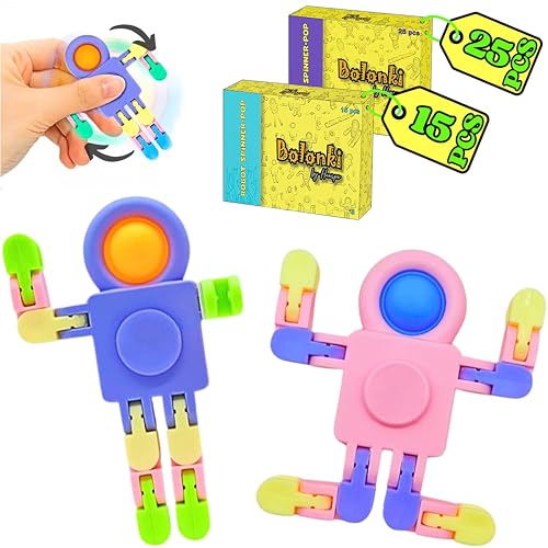 Bolonki 15 SpinnerPop-Roboter - Geschenke für Geburtstag, Kinder, Schule, Details zum Geburtstag für Kinder 4 5 6 7 8 9 10 Jahre, Füllung Piñata Kindergeburtstag, Geschenke zum Geburtstag, Gäste Bolonki 15 SpinnerPop-Roboter - Geschenke für Geburtstag, Kinder, Schule, Details zum Geburtstag für Kinder 4 5 6 7 8 9 10 Jahre, Füllung Piñata Kindergeburtstag, Geschenke zum Geburtstag, Gäste von Bolonki