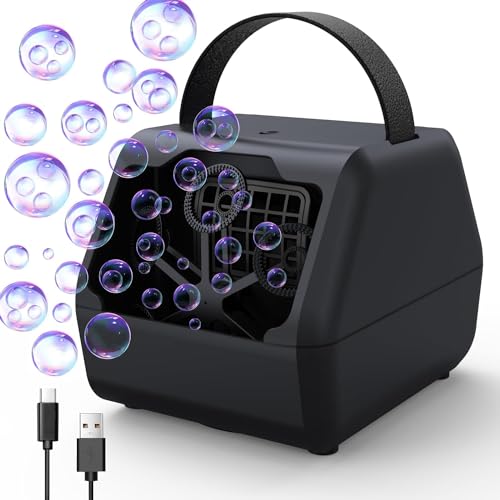 Bombble Automatische Seifenblasenmaschine, Tragbare Seifenblasenmaschine 10000+ Blasen/Min mit 400ml Tank/Doppellagiges Blasennetz/Griff, Kinder Outdoor Geschenk für Hochzeit/Geburtstag/Bühne/Party Bombble Automatische Seifenblasenmaschine, Tragbare Seifenblasenmaschine 10000+ Blasen/Min mit 400ml Tank/Doppellagiges Blasennetz/Griff, Kinder Outdoor Geschenk für Hochzeit/Geburtstag/Bühne/Party von Bombble
