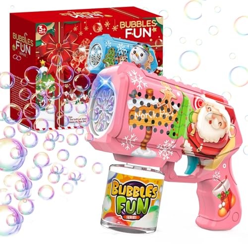 Bombble Christmas Bubble Gun, Seifenblasenpistole für Kinder mit Seifenblasenlösung, Spielzeug mit Seifenblasen, Produkt 5000 + Blasen pro Minute, geeignet für No.l/Geschenke/Geburtstag/Hochzeit Bombble Christmas Bubble Gun, Seifenblasenpistole für Kinder mit Seifenblasenlösung, Spielzeug mit Seifenblasen, Produkt 5000 + Blasen pro Minute, geeignet für No.l/Geschenke/Geburtstag/Hochzeit von Bombble