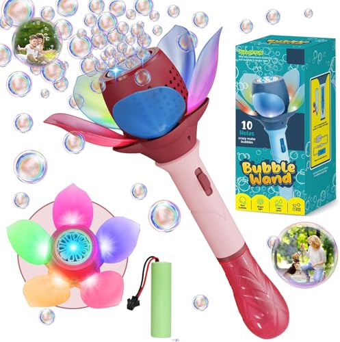 Bombble Elektrisches Seifenblasenstab, Blumen Seifenblasenmaschine Kinder 10000+ Blasen/Min mit Seifenblasenlösung/AKKU/Licht für Geschenk/Outdoor/Party/Hochzeit, Seifenblasenspielzeug Bubble Maker Bombble Elektrisches Seifenblasenstab, Blumen Seifenblasenmaschine Kinder 10000+ Blasen/Min mit Seifenblasenlösung/AKKU/Licht für Geschenk/Outdoor/Party/Hochzeit, Seifenblasenspielzeug Bubble Maker von Bombble