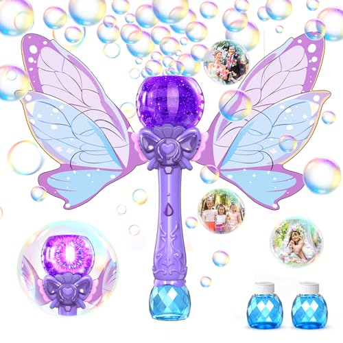 Bombble Feen Seifenblasenstab, Elektronische Seifenblasenmaschine Kinder Zauberstab 5000+Blasen/Min mit Seifenblasenlösung/LED, Seifenblasenspielzeug Geburtstag Geschenk für Mädchen&Junge (Purple) Bombble Feen Seifenblasenstab, Elektronische Seifenblasenmaschine Kinder Zauberstab 5000+Blasen/Min mit Seifenblasenlösung/LED, Seifenblasenspielzeug Geburtstag Geschenk für Mädchen&Junge (Purple) von Bombble