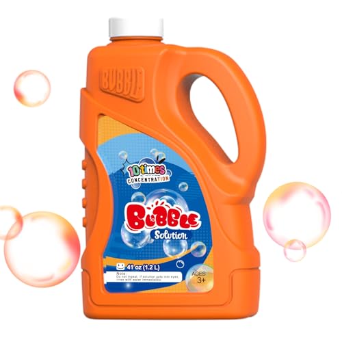 Bombble KONZENTRIERT Seifenblasenflüssigkeit 1.2 Liter(bis zu 12 Liter), Mischung der Seifenblasen für Seifenblasenmaschine/Seifenblasenpistole, Seifenblasenlösung, Nachfüllflüssigkeit (098-Orange) von Bombble