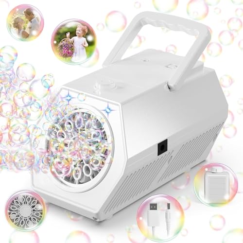 Bombble Neue Seifenblasenmaschine, Automatische Seifenblasenmaschine Kinder 10000 Blasen/Minute mit 240ML Tank, Blasenmaschine Geschenk für Kinder/Geburtstag/Party, Bubble Machine Bombble Neue Seifenblasenmaschine, Automatische Seifenblasenmaschine Kinder 10000 Blasen/Minute mit 240ML Tank, Blasenmaschine Geschenk für Kinder/Geburtstag/Party, Bubble Machine von Bombble
