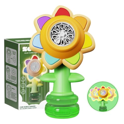 Bombble Sonnenblumen Seifenblasenmaschine, Seifenblasenmaschine Kinder 5000+ Blasen/Min mit Akku, Seifenblasenspielzeug Geschenk für Geburtstag/Party/Hochzeit, Sunflower Bubble Maker for Kids von Bombble