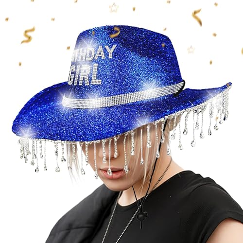Bomefoi Cowboyhüte Für Damen - Glitzer Geburtstags-Hut für Damen | Mit Strasssteinen Atmungsaktiv Für Reise Urlaub Festival Kinder Erwachsene Geburtstag Bomefoi Cowboyhüte Für Damen - Glitzer Geburtstags-Hut für Damen | Mit Strasssteinen Atmungsaktiv Für Reise Urlaub Festival Kinder Erwachsene Geburtstag von Bomefoi