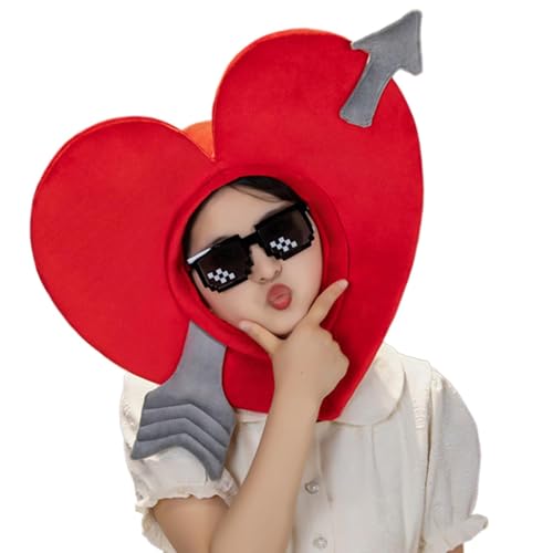 Bomefoi Valentinstag herzförmiger Hut, Herzhut Erwachsener Cosplay | Valentinstag Cartoon Liebe Herzform Kopfbedeckung | Funny Performance Photo Requisiten Partydekoration, Neuheit Dress up Cosplay Bomefoi Valentinstag herzförmiger Hut, Herzhut Erwachsener Cosplay | Valentinstag Cartoon Liebe Herzform Kopfbedeckung | Funny Performance Photo Requisiten Partydekoration, Neuheit Dress up Cosplay von Bomefoi