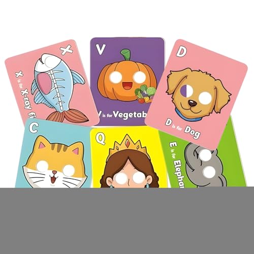BommFu Buchstabenkarten,26 Stück Große Buchstabenkarten | Lernspiel Tierisches Für Zuhause Und Kindergarten von BommFu