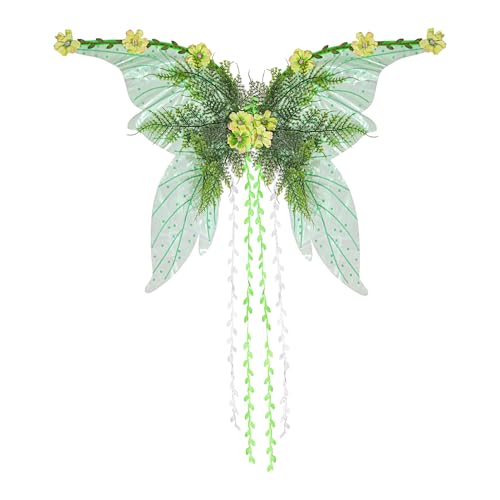 BommFu Feenflügel Für Mädchen, Feenkostüm Für Erwachsene, Damen Kostümzubehör Für Cosplay Karneval Fasching Pride Weihnachten Halloween Party Deko von BommFu