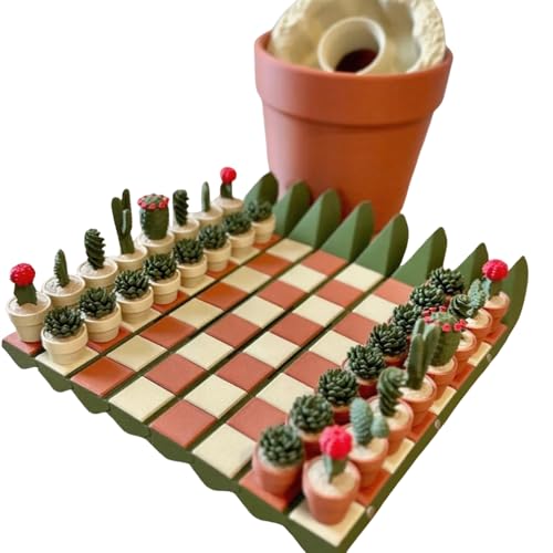 BommFu Kaktus Schachspiel Für Aufrollen | 3D-gedruckte Kaktus-Schreibtischdekoration | Magnetisches Klappschachbrett | Einzigartige Pflanzenförmige Figuren - Geschenk Für Kinder Und Erwachsene BommFu Kaktus Schachspiel Für Aufrollen | 3D-gedruckte Kaktus-Schreibtischdekoration | Magnetisches Klappschachbrett | Einzigartige Pflanzenförmige Figuren - Geschenk Für Kinder Und Erwachsene von BommFu