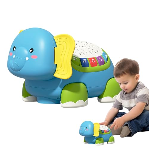 BommFu Krabbelspielzeug Für Babys,Musikalischer Baby Elefant Zum Krabbeln Lernen | Interaktives Pädagogisches Sensorikspiel Zur Förderung Der Entwicklung Für & Mädchen Kinderzimmer Spielzeug von BommFu
