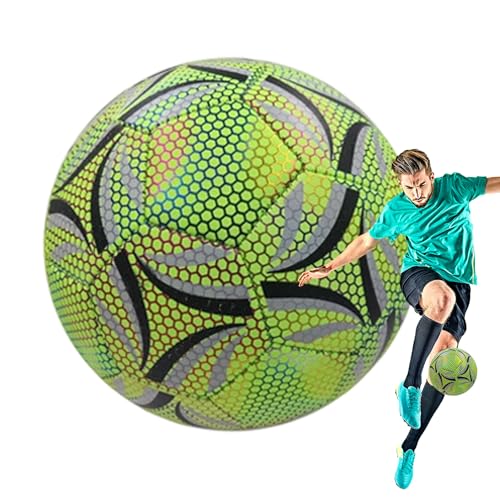 BommFu Leuchtfußball - Outdoor Fußball Für Draußen,Wasserdichtes Spielzeug Fußball Geschenk Für Mädchen Kinder Geburtstag Training Garten Park Sportspiel von BommFu