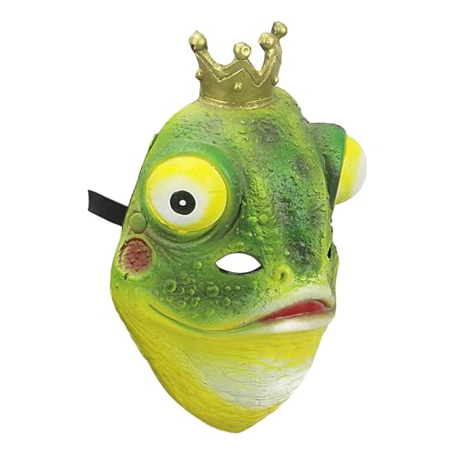 BommFu Partymaske Cosplay | Halloween Maske Kostümzubehör,Atmungsaktiv Froschkopf Kostümzubehör Erwachsene Karneval Fotografie Halloween Fest von BommFu