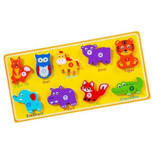 BommFu Puzzle reißen und ziehen, Holzformpuzzle | Passendes Puzzle -Bildungstiersäge | Bunte lustige Form Sortierer für Klassenzimmer, Schlafzimmeranreicherung von BommFu