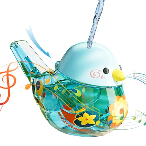 BommFu Vogelpfeife Für Wasser | Lustiges Und Farbenfrohes Pfeifenspielzeug Für Kinder | Vogel-Wasserpfeife-Musikinstrument - Ideal Für Partygeschenke, Schulpreise Und Geburtstagsgeschenke von BommFu