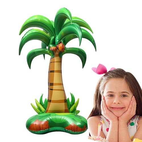 Folie Kokosnussbaum | Mehrfarbiger Dekorativer Palmenballon | Bunter Strandparty-Ballon Im Hawaiianischen Stil Mit Kokosnussbaum - Für Hotel, Wasserpark, Hinterhof, Vergnügungspark von BommFu