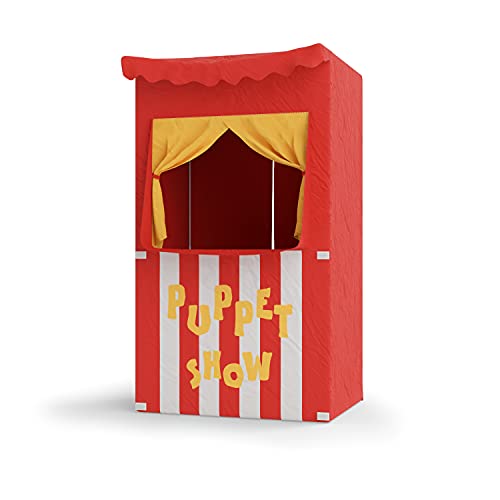 Bomodoro - Puppentheater für Kinder, wendbar, kleines Zelt, 120 x 70 x 50 cm, Rot, für Innen- und Außenbereich von Bomodoro