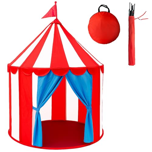 Bomodoro Tipi für Kinder Spielhaus Kinder Outdoor Indoor Spielzelt - Buntes Zirkus Spielhaus für Innen und Außen, Faltbar mit Vorhängen pop up150 X 100 cm Bomodoro Tipi für Kinder Spielhaus Kinder Outdoor Indoor Spielzelt - Buntes Zirkus Spielhaus für Innen und Außen, Faltbar mit Vorhängen pop up150 X 100 cm von Bomodoro