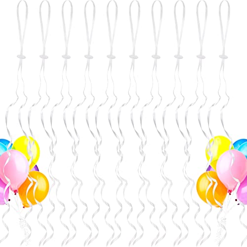120 Stück Ballonverschlüsse mit Polyband, Ballonverschlüsse mit Schnur,Weiß Luftballon Verschluss, Luftballon Schnur für Machen Luftballon Girlande Hochzeitsfeier Geburtstag Party von Bomoya