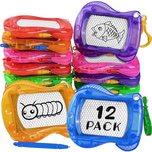 Bomtop 12 Stück Mini Zeichenbretter Kinder Zaubertafel mit Schlüsselanhänger, Party Mitgebsel Kindergeburtstag, Kleinigkeiten Give Aways Tombola Kinder Geburtstag Gastgeschenke von Bomtop