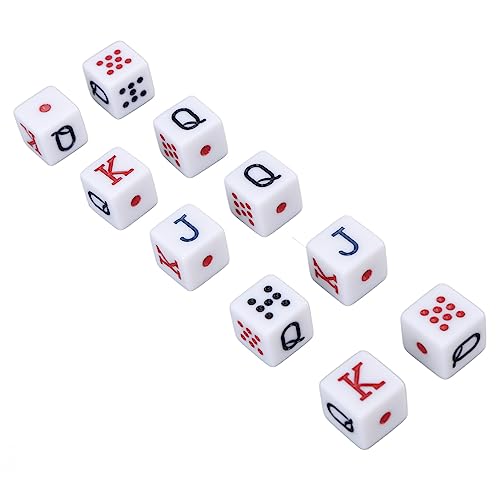Bonbela 10 Pcs Würfel Set 16mm Kunststoff 6 -Seiten JQK Number Dice Cubes für Tischspiele Brettspiele weiß von Bonbela