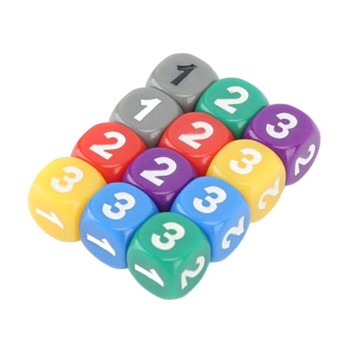 Bonbela 12 -pcs Sechsseitige Würfel Abgerundete Ecken Kunststofffarbene Würfel für Mathematikzählungen Bonbela 12 -pcs Sechsseitige Würfel Abgerundete Ecken Kunststofffarbene Würfel für Mathematikzählungen von Bonbela