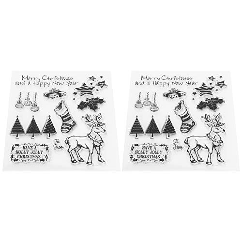 Bonbela 2 Set Transparenter Stempel Klarer Stempelstempel Durchsuchungsstempel von Bonbela