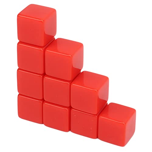 Bonbela 30 Stück 16mm Würfelset, Sechsseitige Leere Würfel, Schreiben von Membran, Mathematikunterrichtsspiel (Rot) von Bonbela