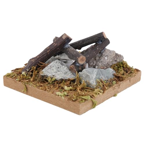 Bonbela Miniatur Lagerfeuer Dollhouse Miniaturgarten Szene Lagerfeuer Holzsimulation Model Spielzeugzubehör für 1/12 Puppenhaus Geeignet (Feuer) von Bonbela