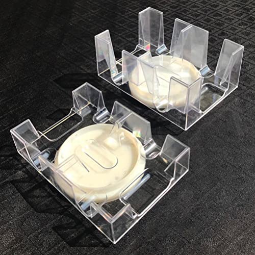 Bonbela Rotierende Kartenhalter Canasta Card Tably Clear Card Game Organizer mit Robustem Transparentem Kunststoff für Poker -Sammlungskartenspiele (Setzen Sie 2 Poker) von Bonbela