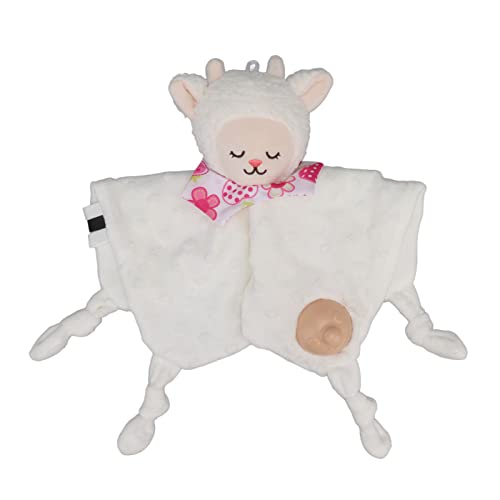 Bonbela Schöne Kuhbabysicherheit Decke Stofftiere Weiche Emotionale Erleichterung Decke mit Schnuller für Säugling über 3 Monate Alt (Widder) von Bonbela