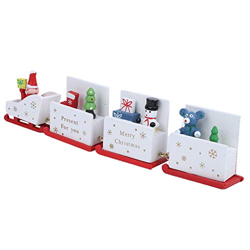 Bonbela Weihnachtstübung Spielzeug Holzkinder DIY Holiday Decoration 4 Abschnitt Buntes Kindergeschenk mit Haken Design für Heimische Feierlichkeiten (Weiß) von Bonbela