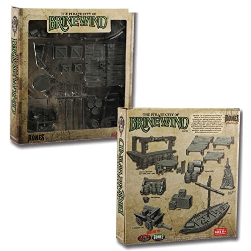 Piraten-Stadt von Brinewind in Box, Zubehör, Miniaturen, 25 mm, heroische Skala Figur Bones Black von Bones Black