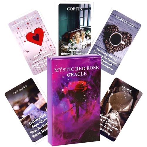 Bonhoom Tarotkarten für Anfänger, Tragbares Schicksals-Divination-Karten, Mystic Red Rose Oracle, Tarot Karten Geeignet für Anfänger & erfahrene Spieler, Geheimnisvolles Geschenk für Freund Bonhoom Tarotkarten für Anfänger, Tragbares Schicksals-Divination-Karten, Mystic Red Rose Oracle, Tarot Karten Geeignet für Anfänger & erfahrene Spieler, Geheimnisvolles Geschenk für Freund von Bonhoom