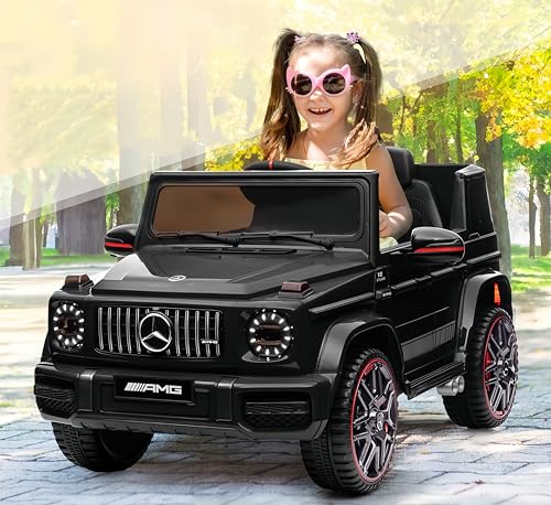 Bonnlo Mercedes-Benz G63 AMG 12V Ferngesteuertes Auto ab 3 Jahre mit 2,4G Fernbedienung, Kinder Elektroauto, Elektrofahrzeuge mit Musikfunktion, 3 Geschwindigkeitsmodi, 1-Sitzer, Schwarz Bonnlo Mercedes-Benz G63 AMG 12V Ferngesteuertes Auto ab 3 Jahre mit 2,4G Fernbedienung, Kinder Elektroauto, Elektrofahrzeuge mit Musikfunktion, 3 Geschwindigkeitsmodi, 1-Sitzer, Schwarz von Bonnlo