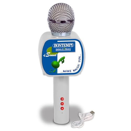 Bontempi 48 5100 SonicLink Mic-Drahtloses Mikrofon mit integriertem Lautsprecher für unbegrenzte Leistung, 85x65x240 mm, Mehrfarbig von Bontempi