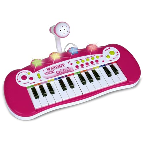 Bontempi 12 2971 Elektronik-Keyboard, rosa, 33.3 x 22.2 x 12.5 cm von Bontempi
