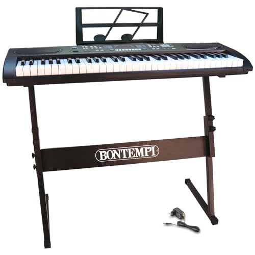 Bontempi 16 6125 6125-Digitales Keyboard 61 Profi-Größe Tasten, schwarz, L94cm x W31cm x D90cm von Bontempi