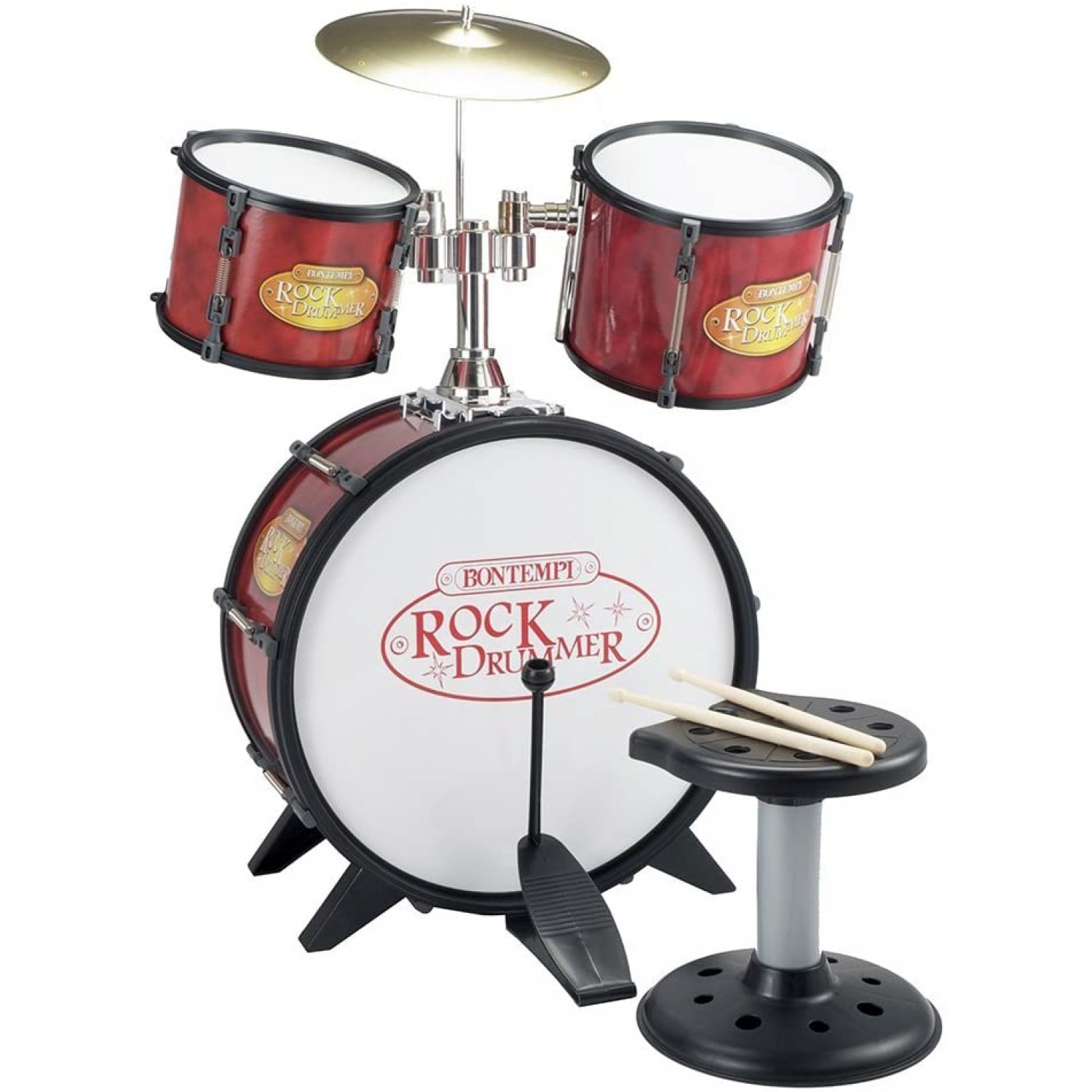 Bontempi 4 Elements Schlagzeug mit Hocker und Sticks Bontempi 4 Elements Schlagzeug mit Hocker und Sticks von Bontempi