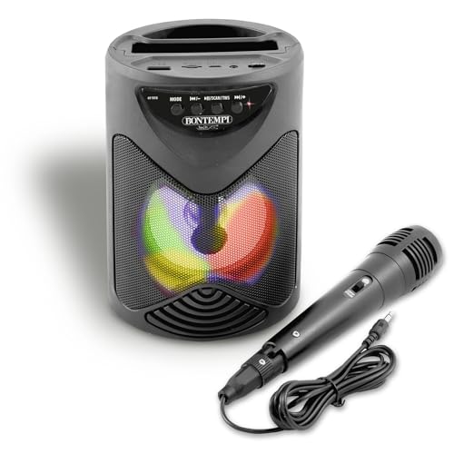 Bontempi | SonicSync - Drahtloser Verstärker Karaoke mit dynamischem Mikrofon, Smartphone-Fach, Lichteffekten und Echoeffekt, 18,9x15,9x12,9 cm Bontempi | SonicSync - Drahtloser Verstärker Karaoke mit dynamischem Mikrofon, Smartphone-Fach, Lichteffekten und Echoeffekt, 18,9x15,9x12,9 cm von Bontempi