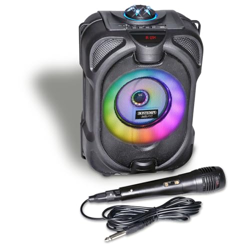 Bontempi | SonicSync - Drahtloser Verstärker Karaoke mit dynamischem Mikrofon, Lichteffekten und Echoeffekt, 31,7x19,4x15,1 cm Bontempi | SonicSync - Drahtloser Verstärker Karaoke mit dynamischem Mikrofon, Lichteffekten und Echoeffekt, 31,7x19,4x15,1 cm von Bontempi
