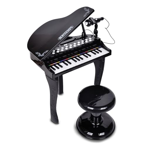 Bontempi | Elektronisches Klavier mit 32 Tasten mit Mikrofon und Hocker, Lichteffekte, 5 Sounds, 4 Rhythmen, 19 Lieder, 53 x 40 x 32 cm von Bontempi