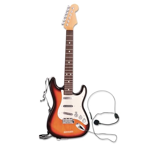 Bontempi | Rock On E-Gitarre Rock Wireless mit Mikrofon, Schultergurt und voraufgezeichneten Songs, 67 cm Bontempi | Rock On E-Gitarre Rock Wireless mit Mikrofon, Schultergurt und voraufgezeichneten Songs, 67 cm von Bontempi