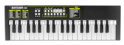 Bontempi | Elektronisches Keyboard mit 37 Tasten, Lernfunktion, 10 Lieder, 16 Rhythmen, 8 Klänge, Aufnahmefunktion, Effekte, USB-C, 480x150x40 mm, für Kinder und Einsteiger Bontempi | Elektronisches Keyboard mit 37 Tasten, Lernfunktion, 10 Lieder, 16 Rhythmen, 8 Klänge, Aufnahmefunktion, Effekte, USB-C, 480x150x40 mm, für Kinder und Einsteiger von Bontempi