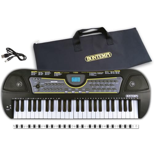Bontempi 15 4909 Digitales Keyboard. 49 Midi-Tasten C-C, Schwarz/Weiß, Youth Large / 11-13 von Bontempi