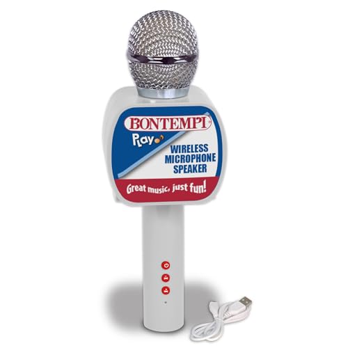 Bontempi 48 5100 SonicLink Mic-Drahtloses Mikrofon mit integriertem Lautsprecher für unbegrenzte Leistung, 85x65x240 mm, Mehrfarbig von Bontempi